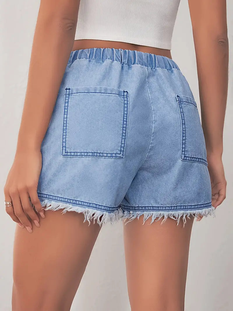 Merel - Denim shorts met elastische tailleband voor lente/zomer