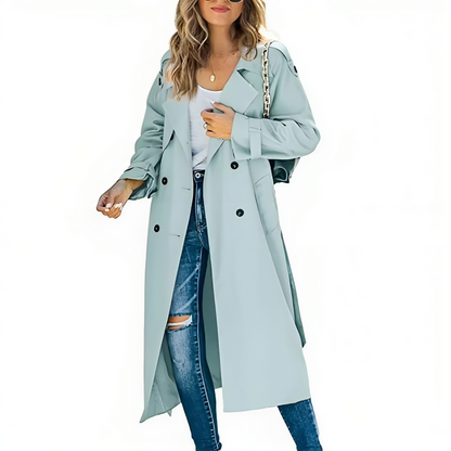 Daniella  - Elegante trenchcoat met dubbele rijen knopen voor vrouwen