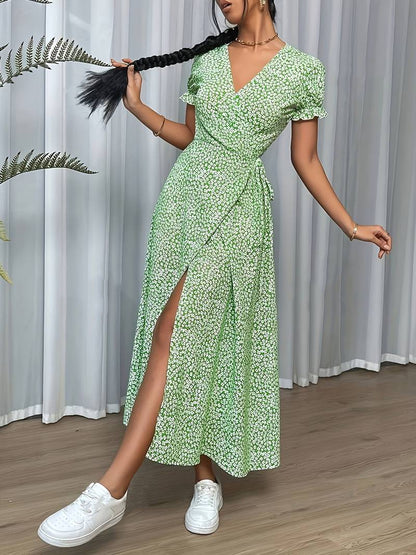 Mia  - Elegante maxi jurk met bloemenpatroon