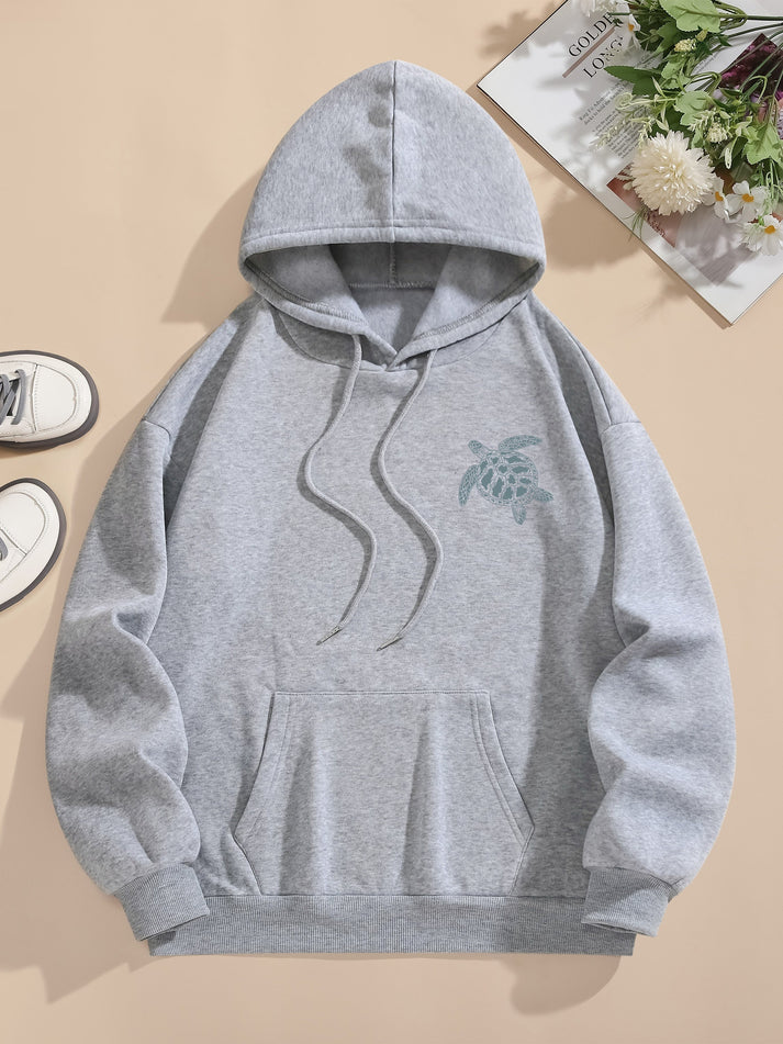 Alice  - Casual Sweat Pullover Hoodie met Achterprint en Capuchon voor Dames