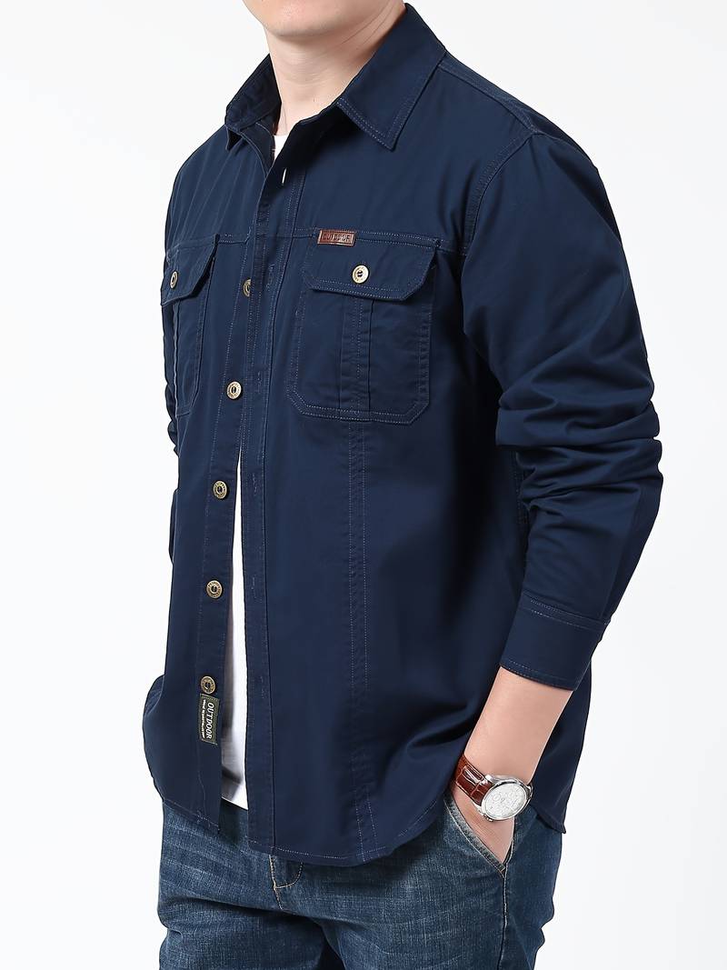 Siebe - Comfortabel button-down overhemd met lange mouwen voor mannen