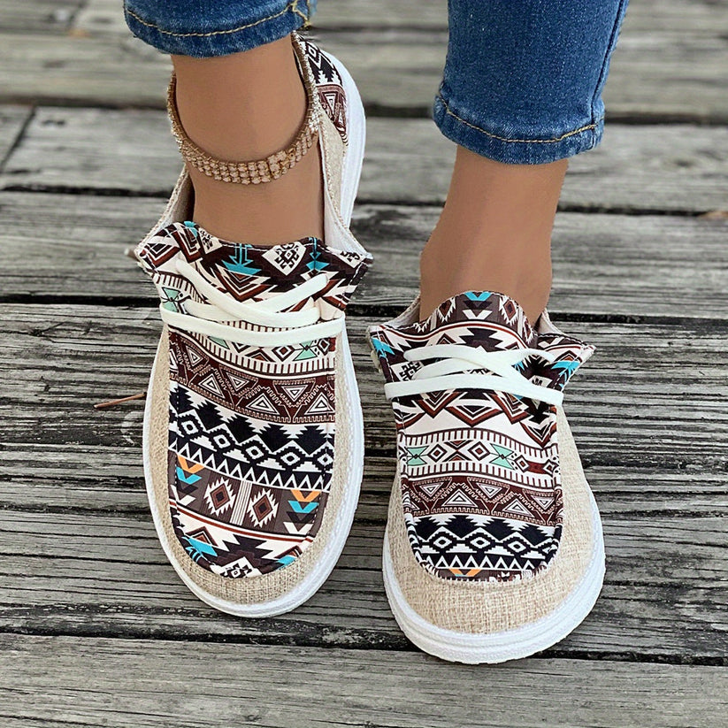 Adinda - Canvas schoenen met tribal patroon