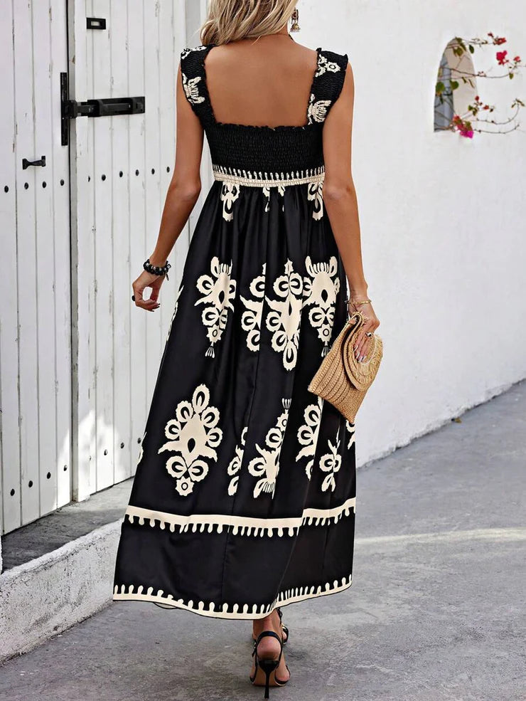 Chayenna - Mouwloze maxi-jurk met coole print