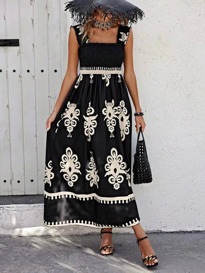 Chayenna - Mouwloze maxi-jurk met coole print