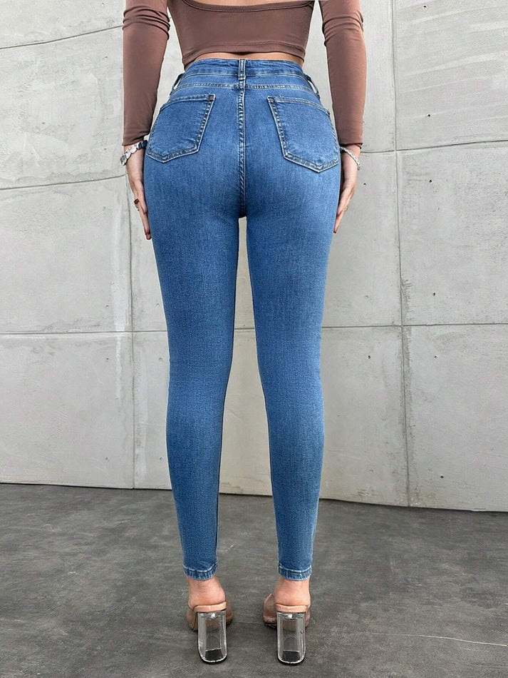 Natalia - Aansluitende vrouwen jeans met hoge taille en afslankend effect