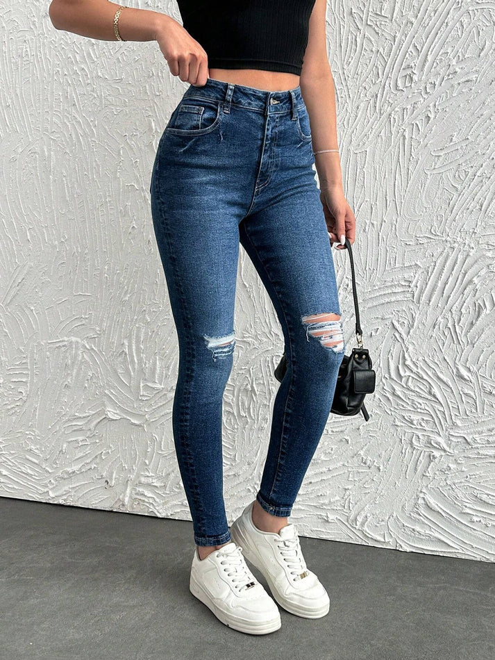 Milana - Elastische gescheurde skinny jeans voor dames