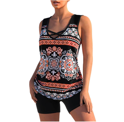 Patrizia  - Tankini set | zomer geometrische v-hals tankini set