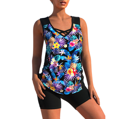 Patrizia  - Tankini set | zomer geometrische v-hals tankini set