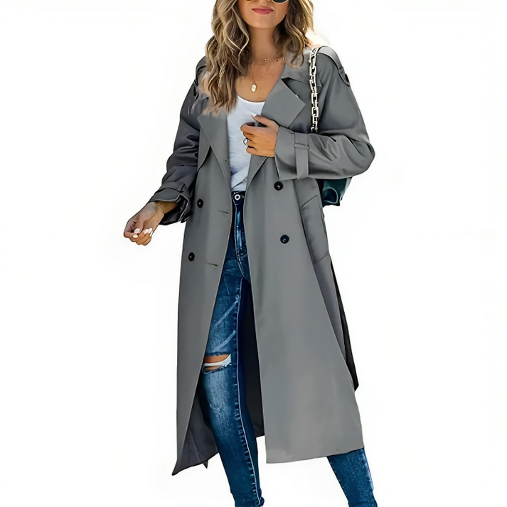 Daniella  - Elegante trenchcoat met dubbele rijen knopen voor vrouwen