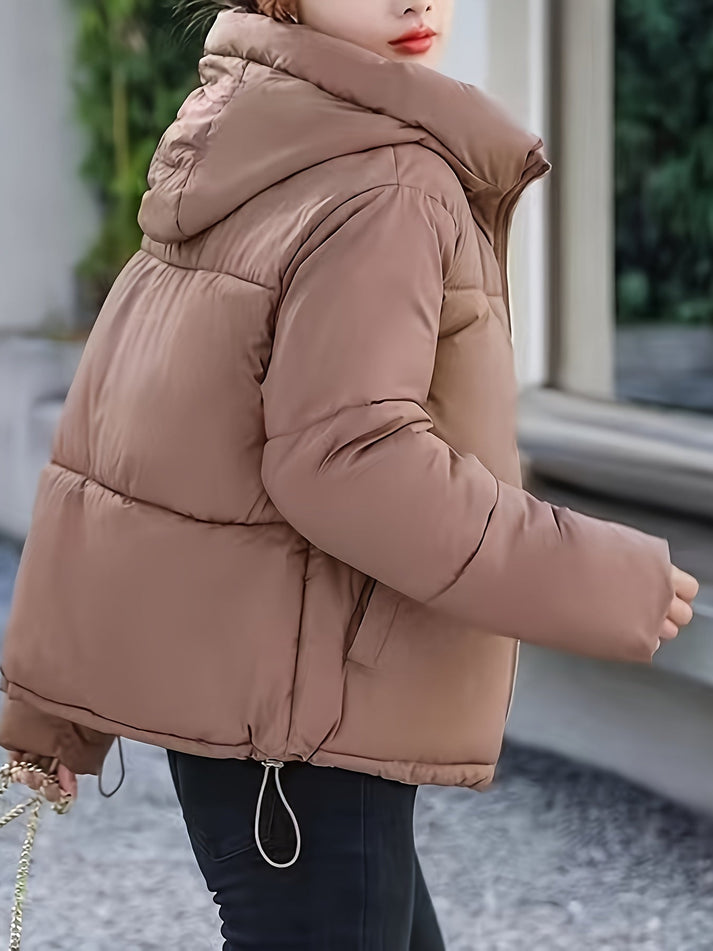 Ludovica - Korte Elegante Puffer-Winterjas Met Capuchon Voor Dames