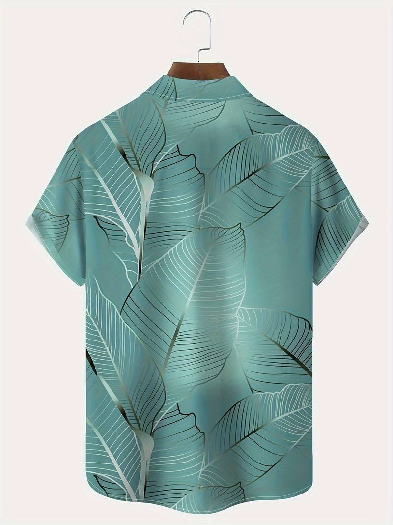 Aiden - Hawaiian overhemd met tropische bladprint in oversize