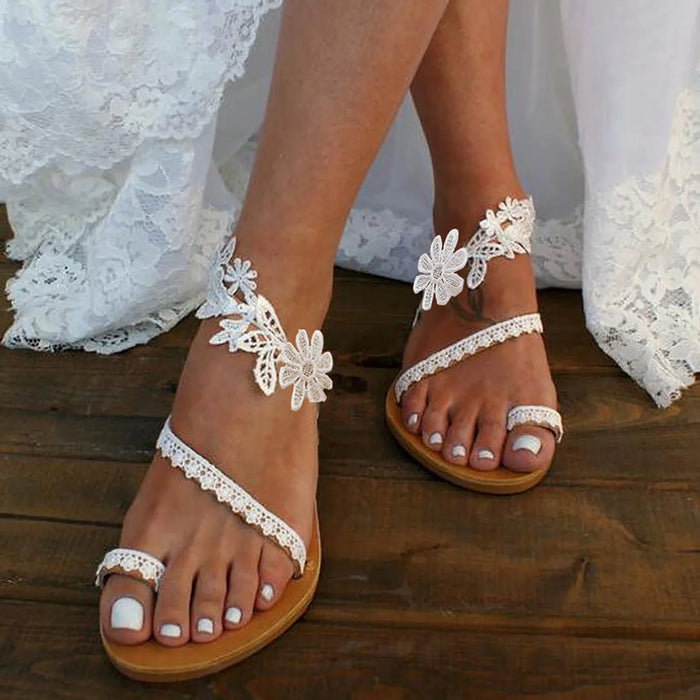 Dianna - Elegante sandalen met kanten bloemmotief