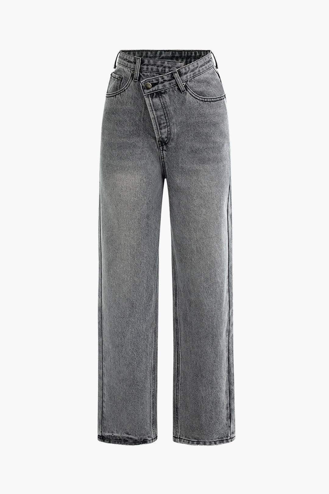 Sophie - Asymmetrische Taille Rechte Been Jeans