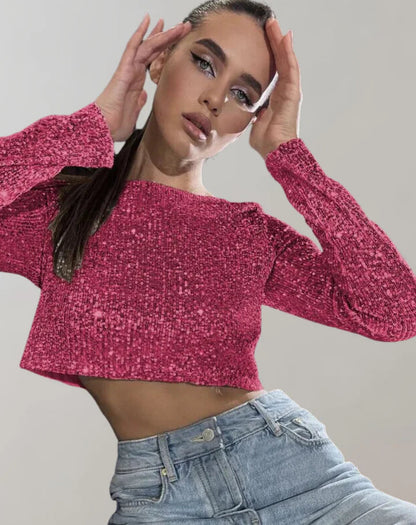 Odessa  - Fonkelende crop top voor een glamoureuze look