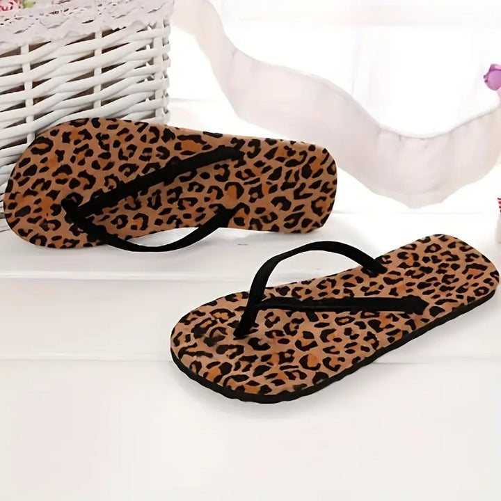 Siene - Trendy teenslippers met luipaardprint