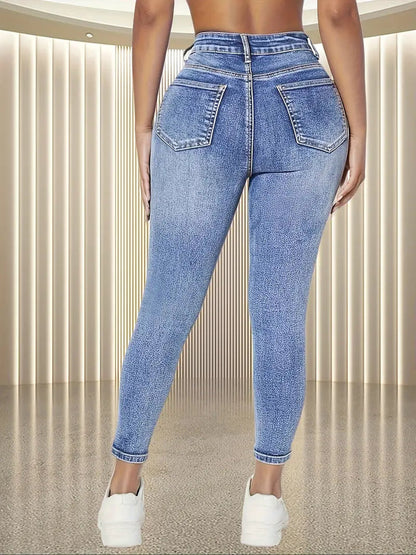 Bianca - Modieuze gescheurde jeans met hoge taille voor dames