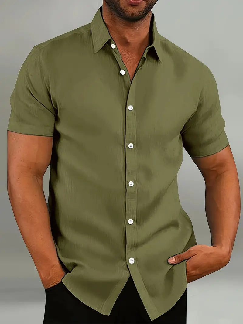 Lorens - Casual shirt met korte mouwen voor heren