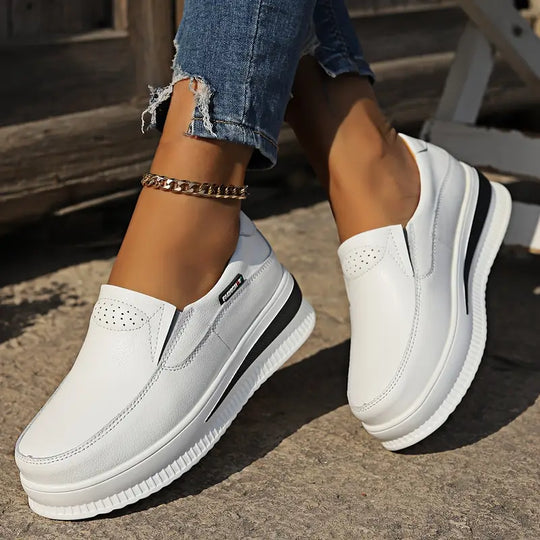 Amy - Effen slip-on schoenen met ronde teen