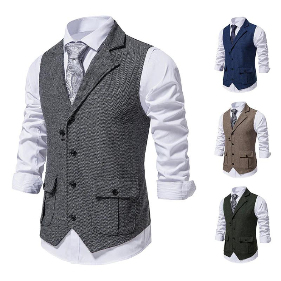 Aurelio -  Elegante heren gilet met zijzakken