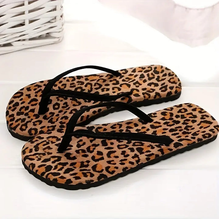 Siene - Trendy teenslippers met luipaardprint