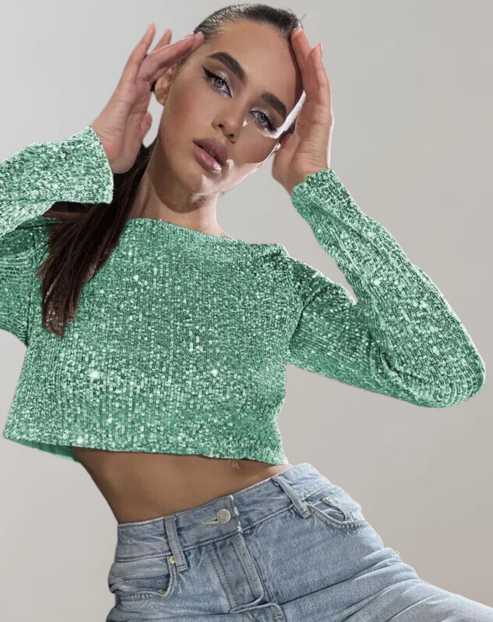 Odessa  - Fonkelende crop top voor een glamoureuze look