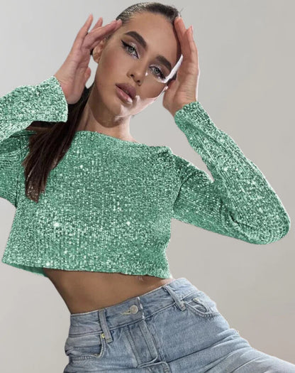 Odessa  - Fonkelende crop top voor een glamoureuze look