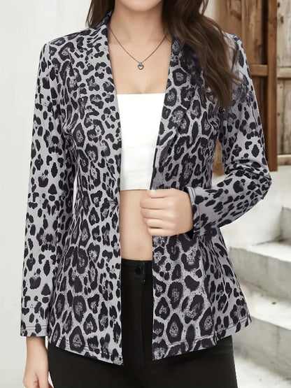 Jesmijn - Blazer met dieren print en reverskraag