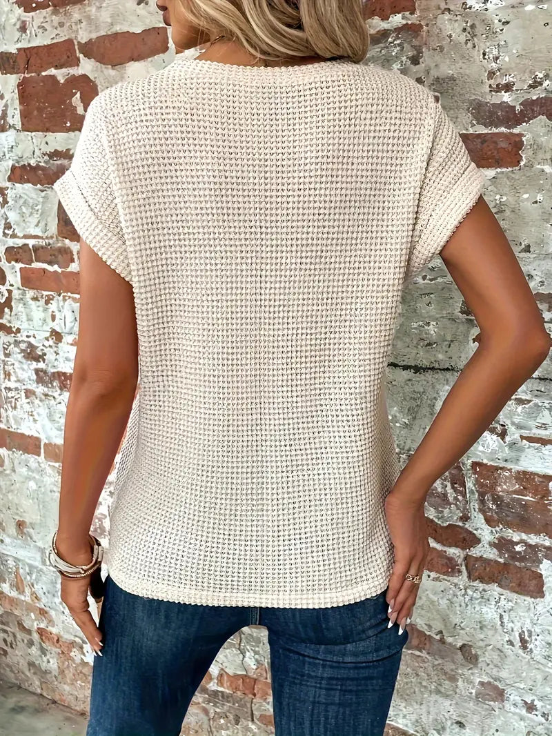 Celeste - Casual T-shirt met korte mouwen en ronde halslijn