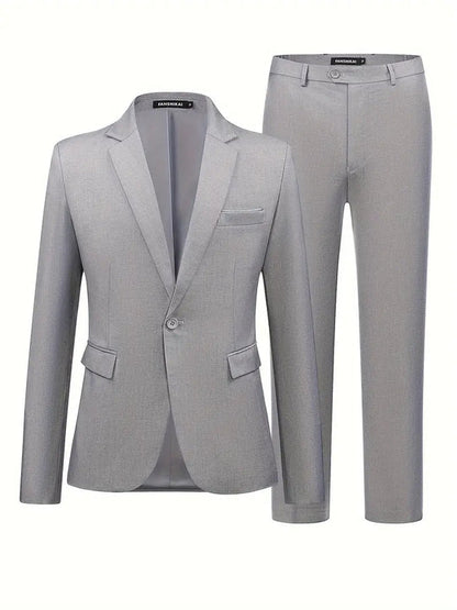 Evert - Lichte business-stijl, slanke pasvorm formele blazer en pantalon