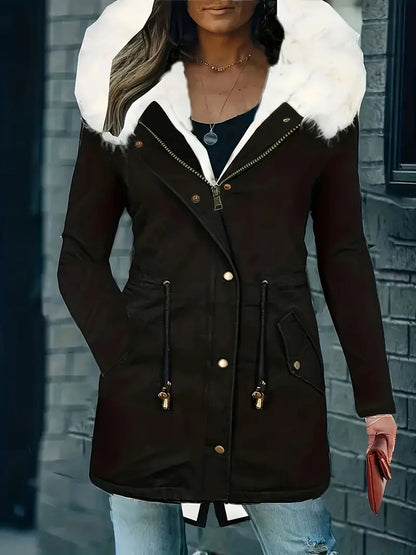 Beatrice - Casual vrouwen parka met capuchon en imitatiebont