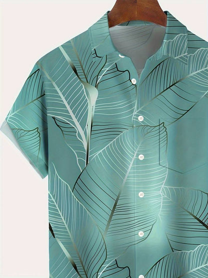 Aiden - Hawaiian overhemd met tropische bladprint in oversize