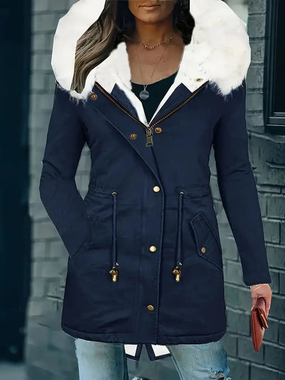 Beatrice - Casual vrouwen parka met capuchon en imitatiebont