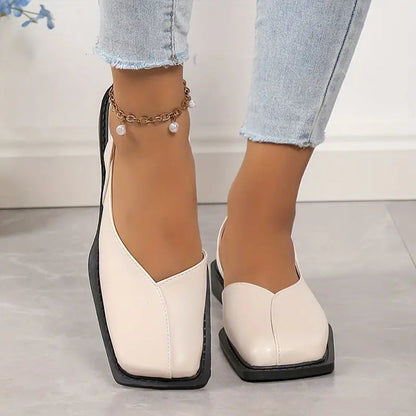 Feline - Veelzijdige slip-on slingback flats met vierkante teen