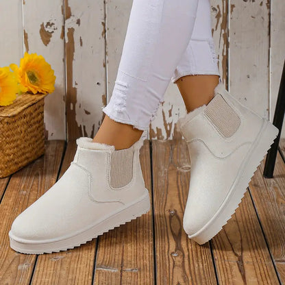 Agnese - Pluizige thermische trendy slip-on snowboots voor vrouwen