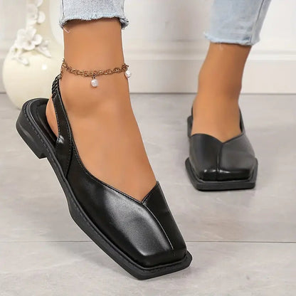 Feline - Veelzijdige slip-on slingback flats met vierkante teen