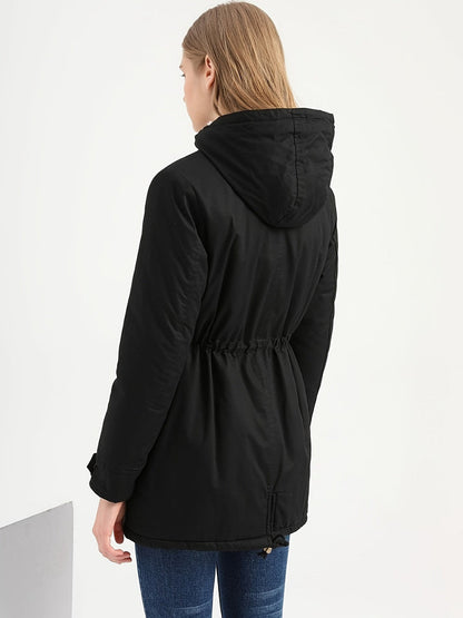 Martina - Halflange Casual Warme Fleece-Winterjas Voor Dames