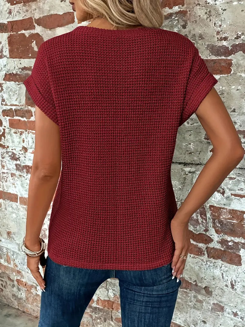 Celeste - Casual T-shirt met korte mouwen en ronde halslijn