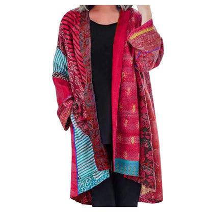 Stella - Levendige patchwork kimono jas voor vrouwen