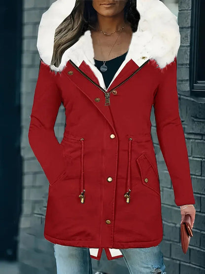 Beatrice - Casual vrouwen parka met capuchon en imitatiebont