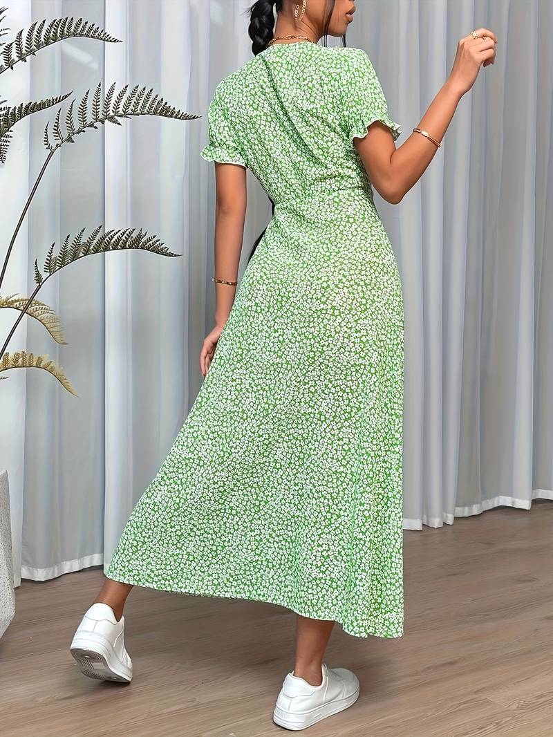 Mia  - Elegante maxi jurk met bloemenpatroon