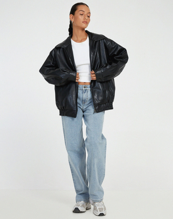 Bria  - Dames oversized los leren jack