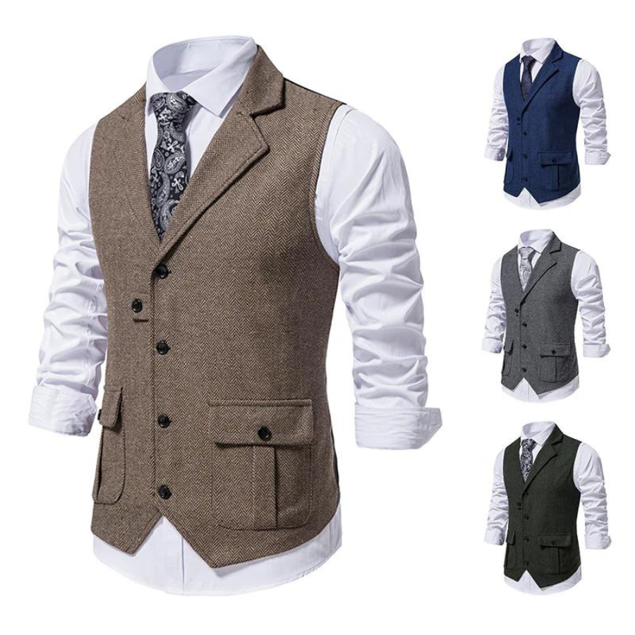 Aurelio -  Elegante heren gilet met zijzakken