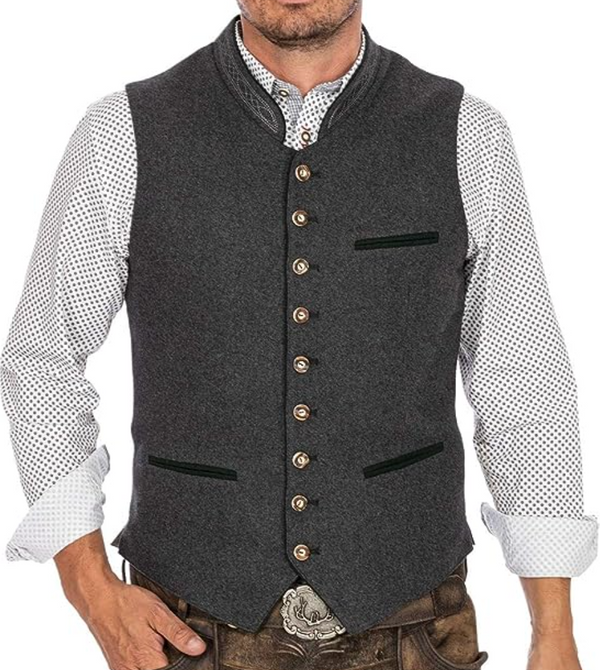 Leonardo -  Elegant traditioneel herengilet in grijs