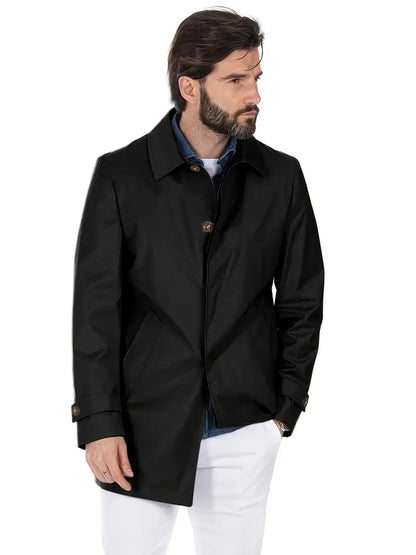 Alonzo - Casual single-breasted trenchcoat voor mannen