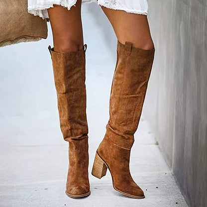 Allegra - Casual Overknee Cowboy Laarzen met Suede Look voor Dames