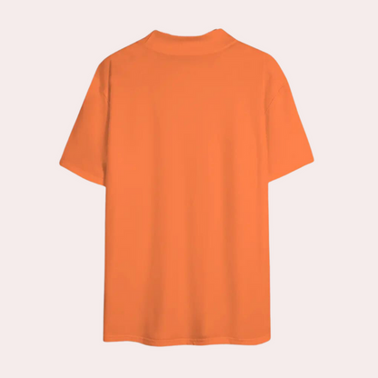 Fabrizio - Slim fit oranje heren t-shirt met col