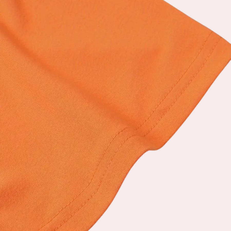 Fabrizio - Slim fit oranje heren t-shirt met col