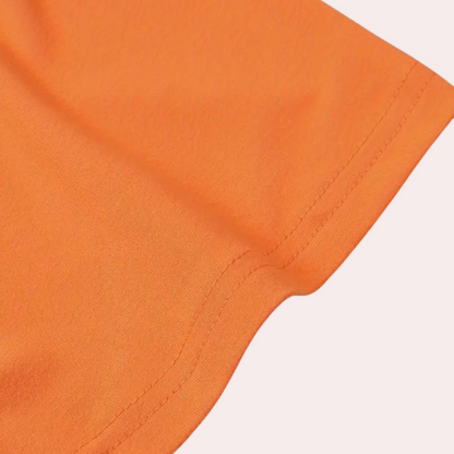 Fabrizio - Slim fit oranje heren t-shirt met col