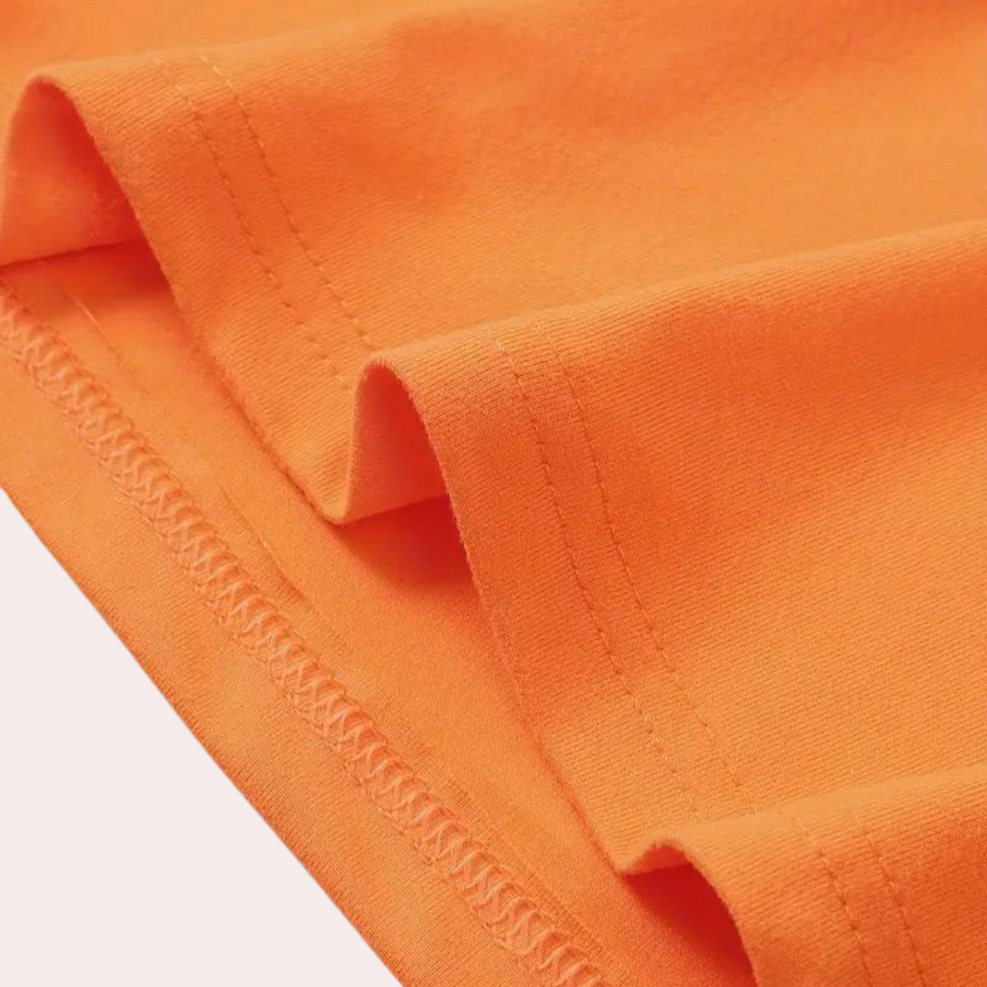 Fabrizio - Slim fit oranje heren t-shirt met col