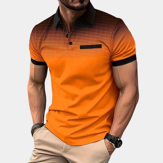 Alberto - Stijlvol poloshirt met kleurverloop voor heren